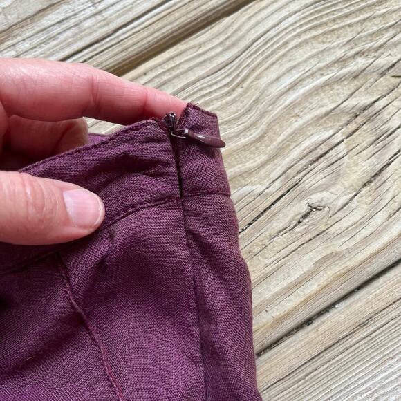 Lineaemme Vintage Purple 100% Linen Skirt Italian Made Size 6 - Picture 4 of 7